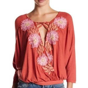 Free People Gotta Love It Embroidered Top